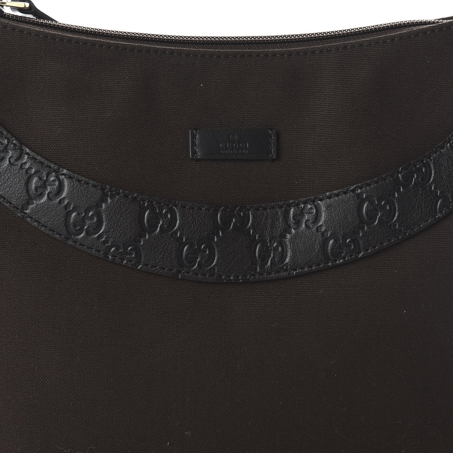 Gucci Guccissima Trim Canvas Hobo Dark Brown 10 of 10