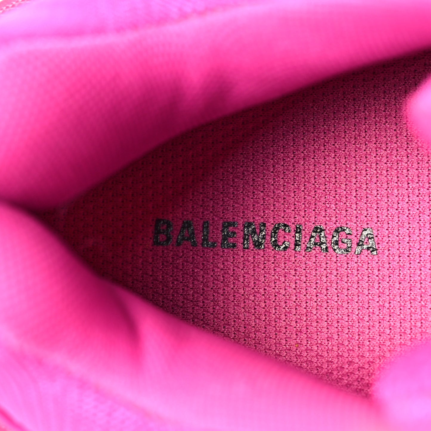 Fabric Mesh Clear Sole Fluo Womens Triple S Sneakers 40 Pink