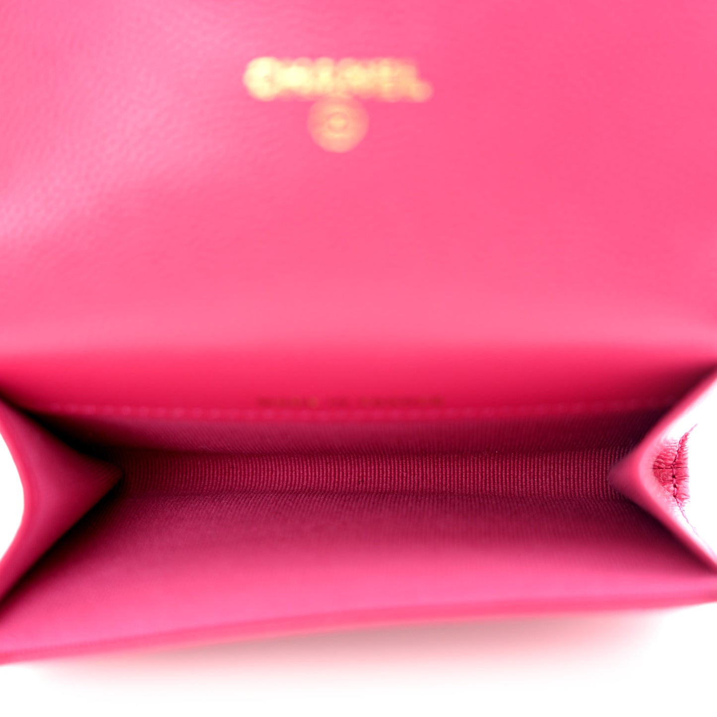 Caviar Quilted Flap Card Holder Wallet Fuchsia