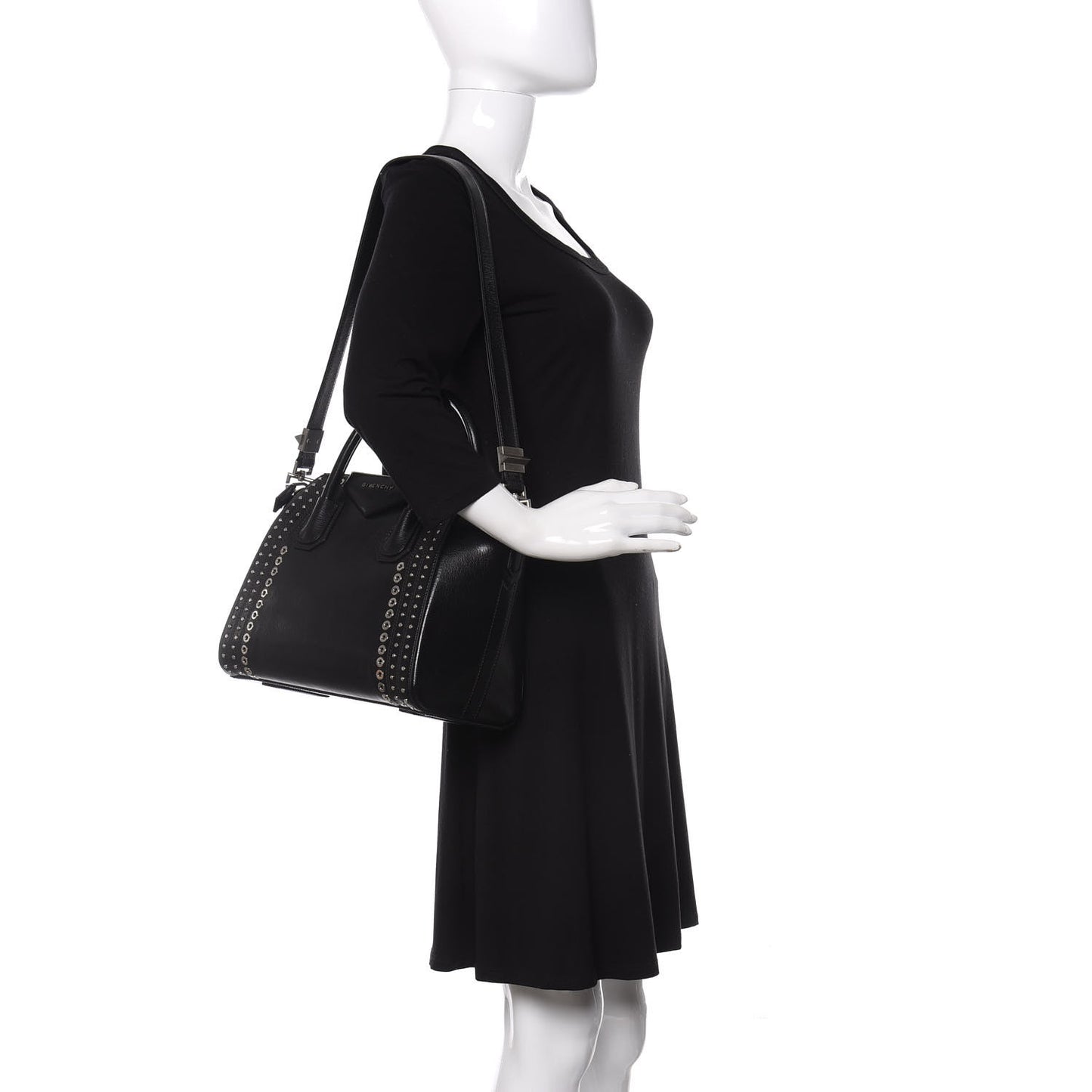 Goatskin Small Studded Antigona Black