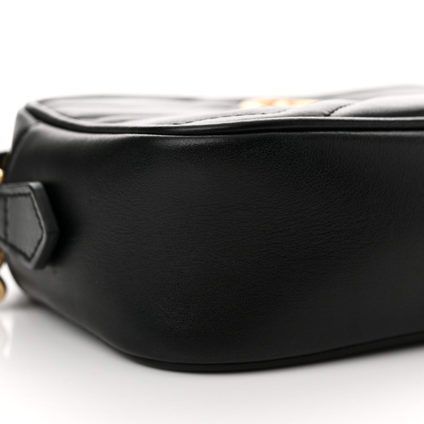 Calfskin Matelasse Mini GG Marmont Chain Shoulder Bag Black