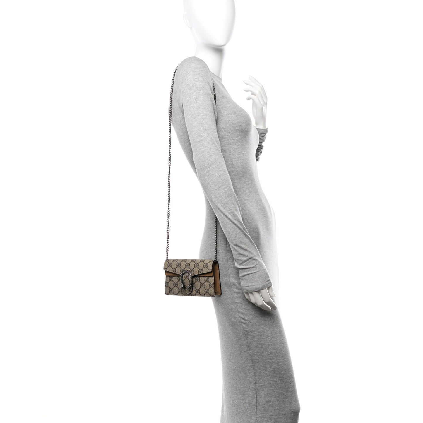 GG Supreme Monogram Super Mini Dionysus Shoulder Bag Taupe