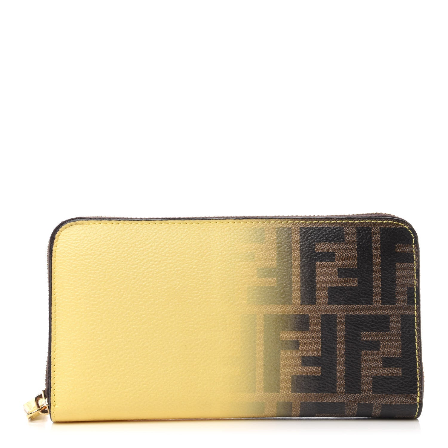 Fendi Zucca Spalmati Ombre Zip Around Wallet Tobacco Cedro 1 of 9