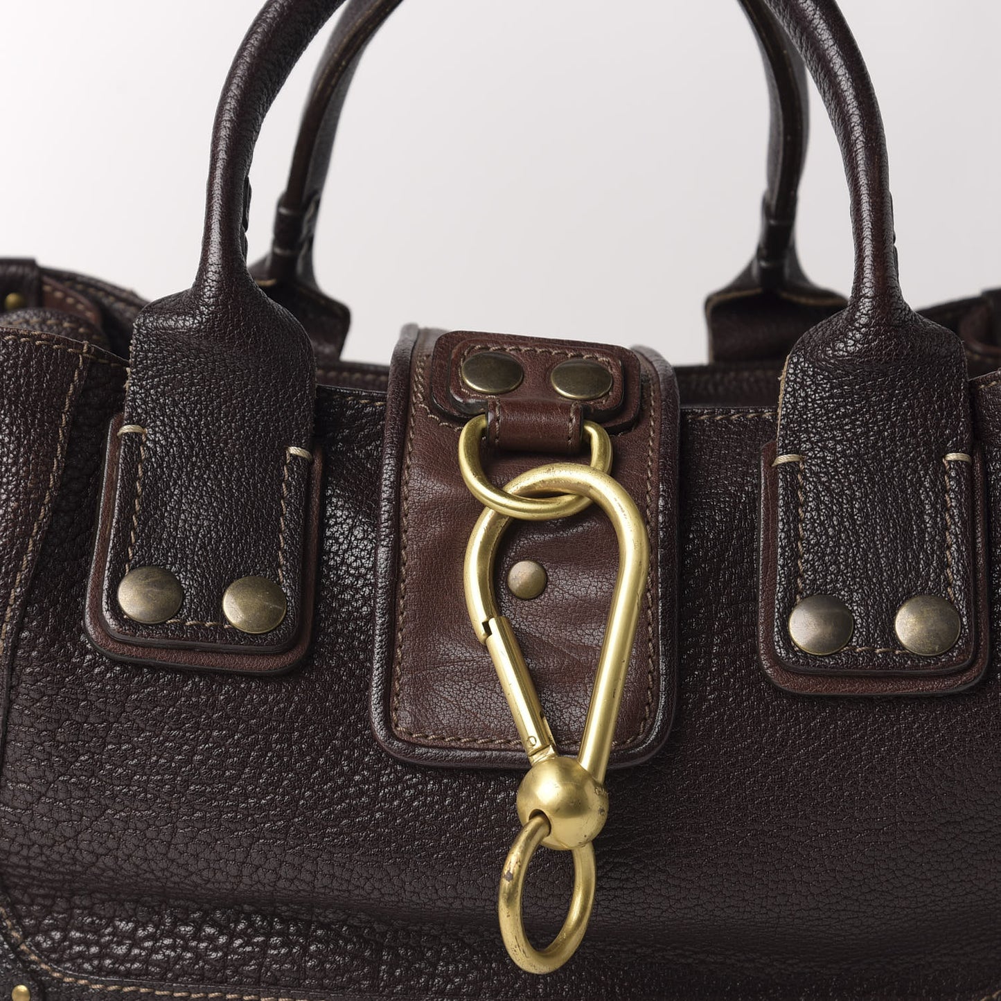 Calfskin Satchel Brown