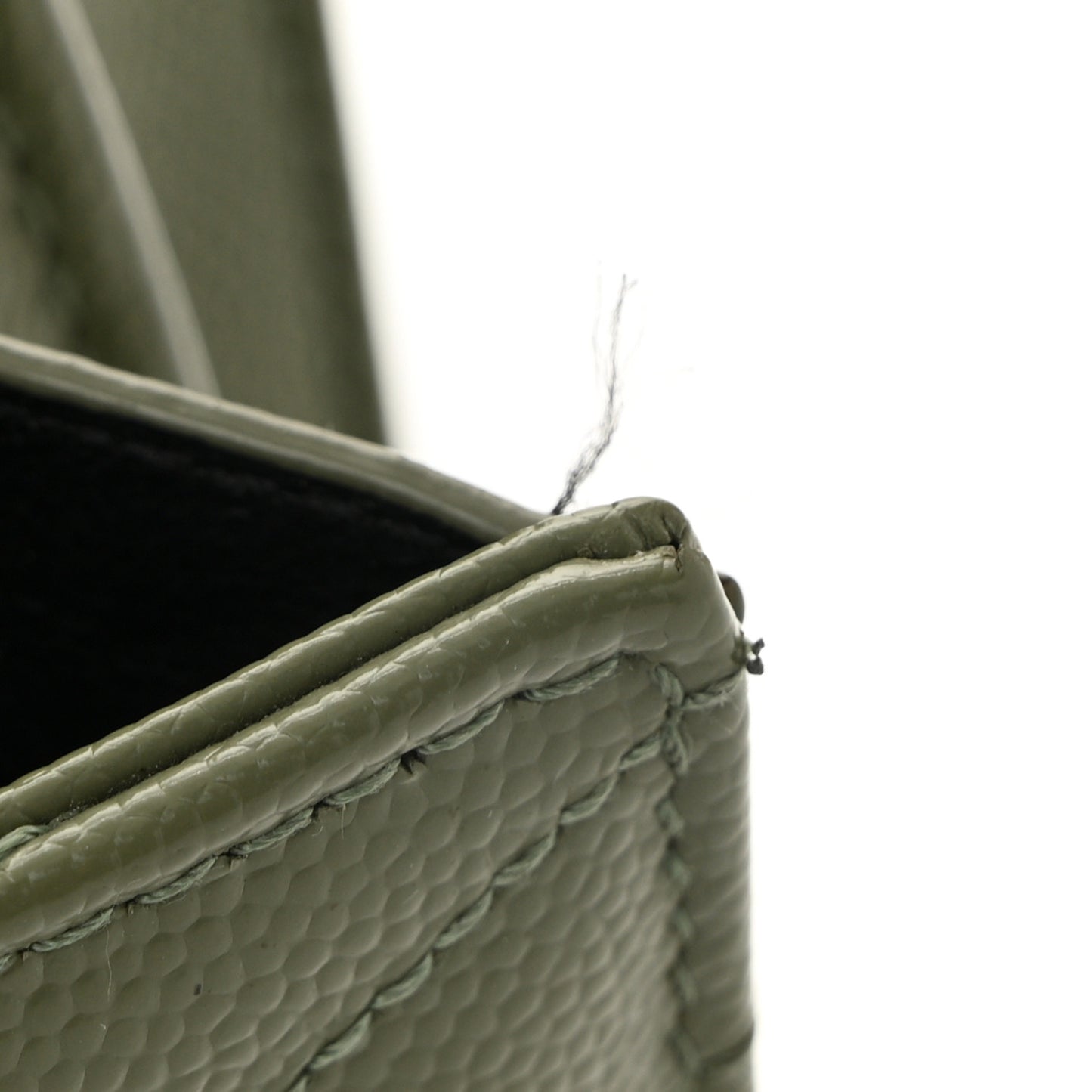 Grain De Poudre Matelasse Chevron Monogram Chain Wallet Pistachio