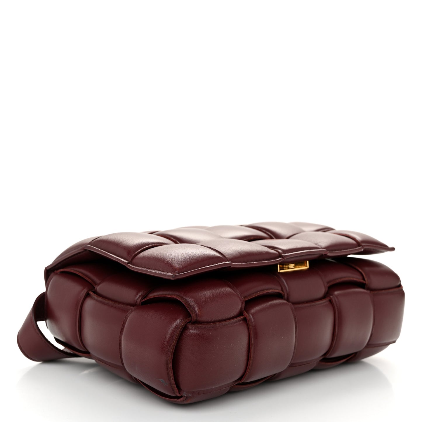 Nappa Maxi Intreccio Padded Cassette Crossbody Bag Barolo