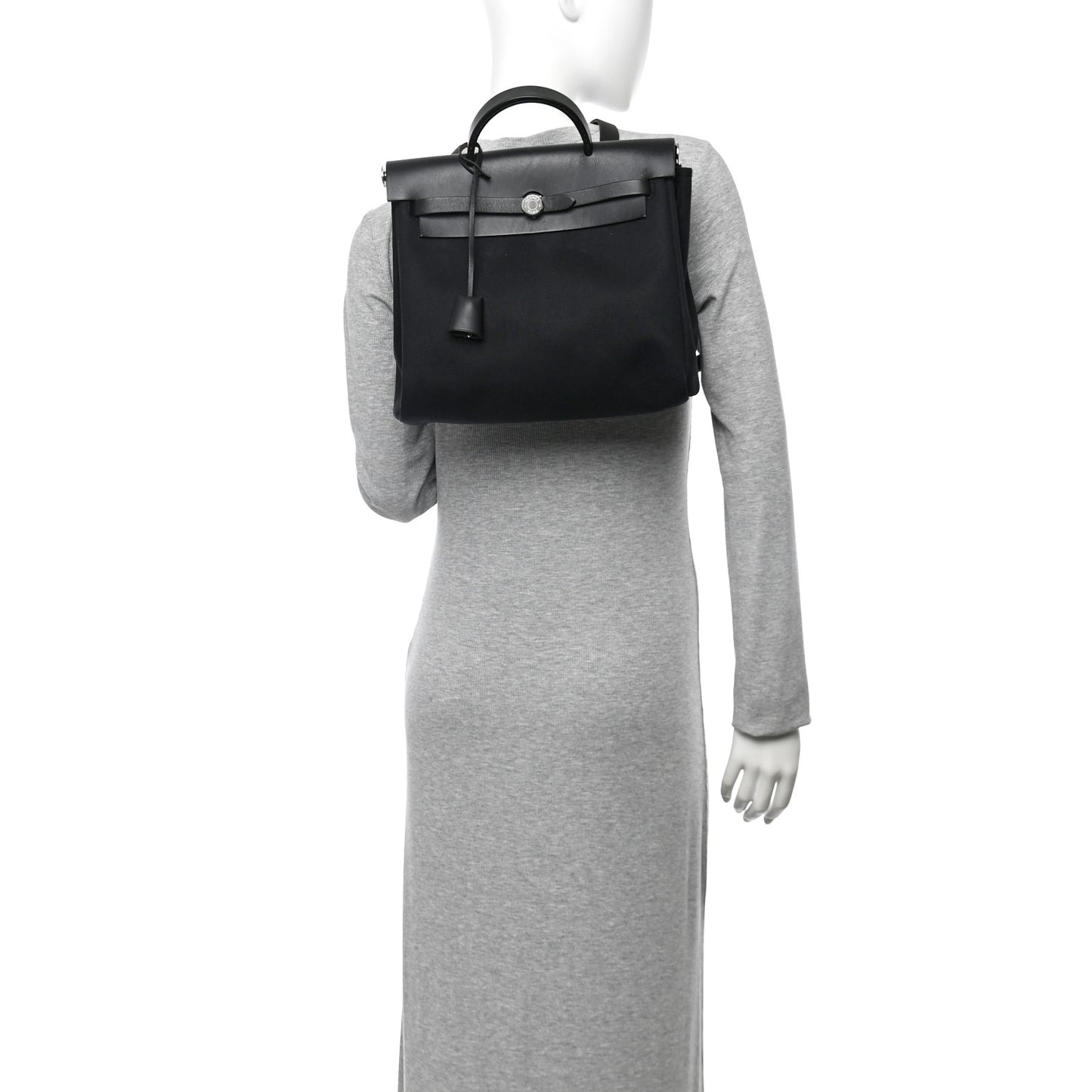 Toile Vache Calfskin Herbag 30 PM Backpack Black