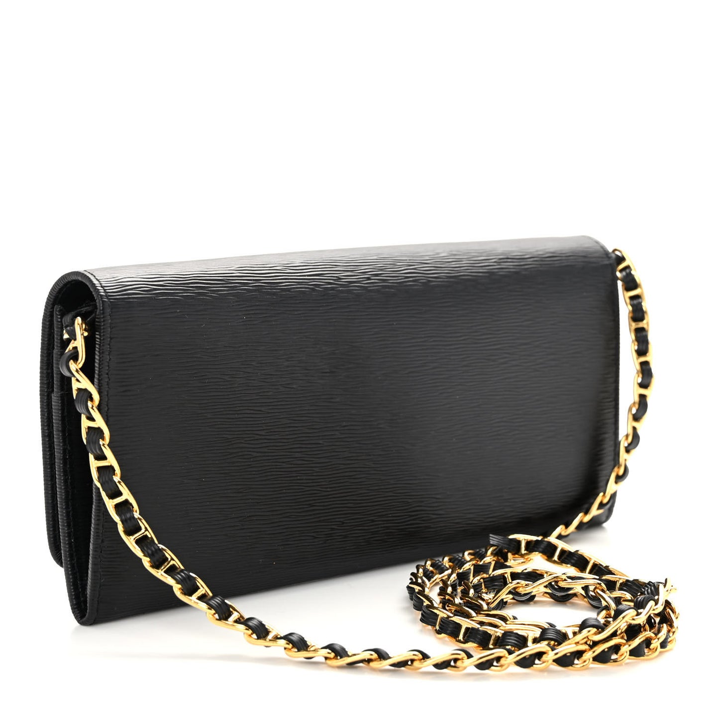 Vitello Move Metal Oro Chain Wallet Black