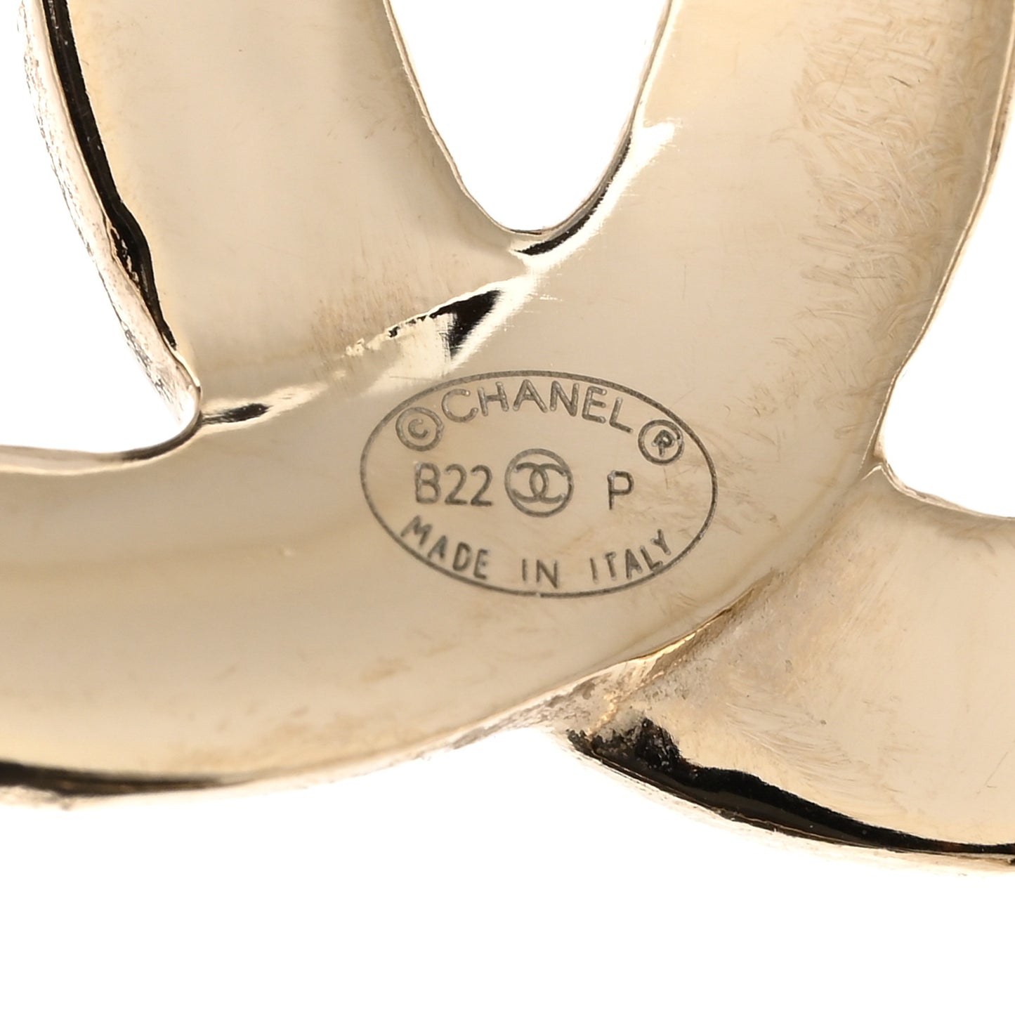 Metal CC Heart Coco In Love Hoop Earrings Gold