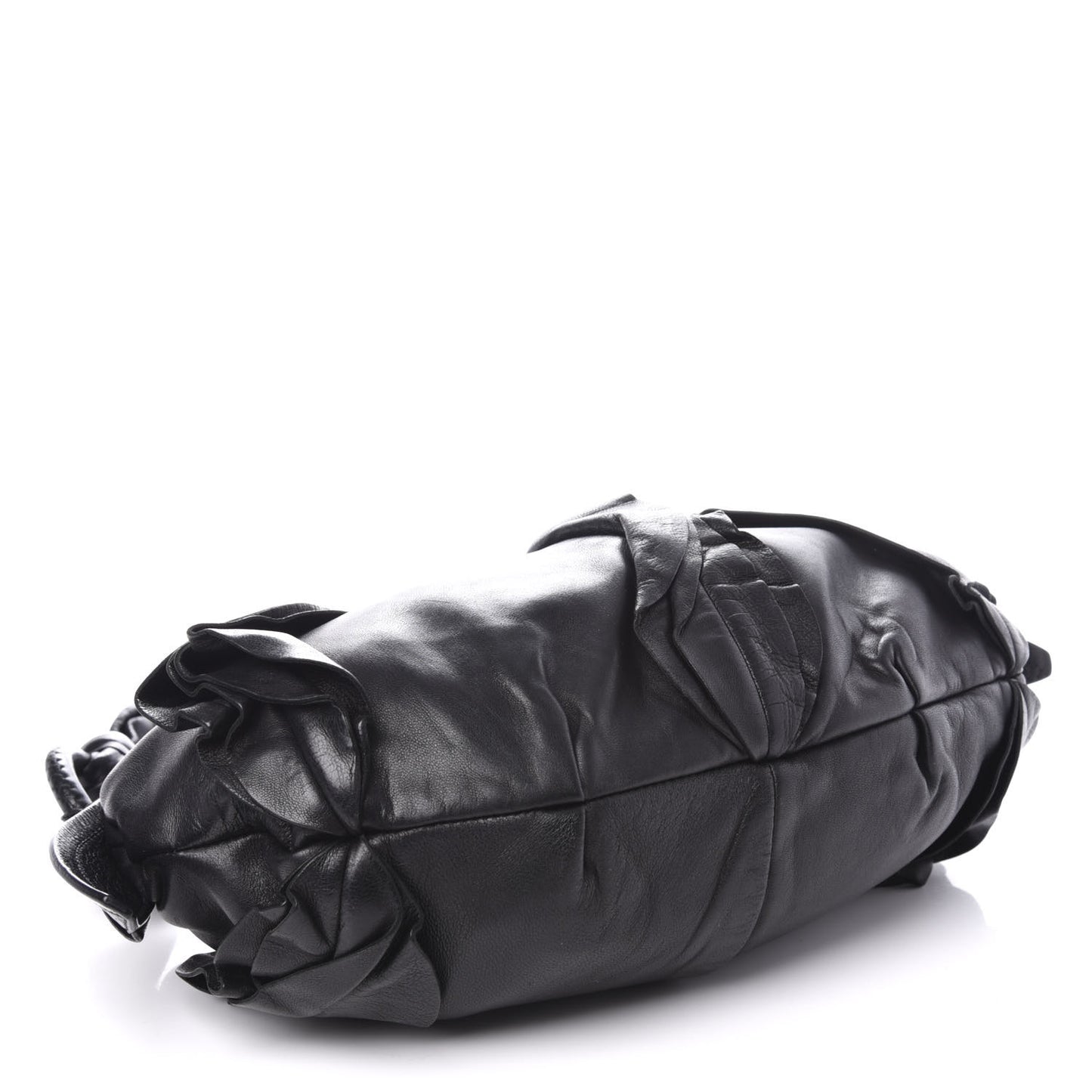 Nappa Mordore Ruffle Shoulder Bag Black