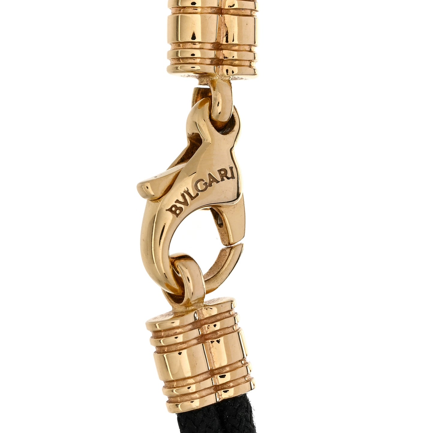 18K Yellow Gold BVLGARI BVLGARI Double Cord Bracelet Black