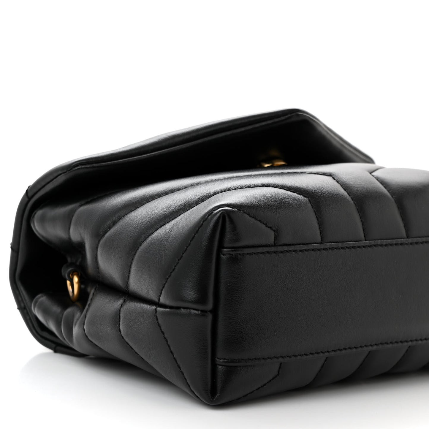 Calfskin Y Quilted Monogram Toy Loulou Crossbody Bag Black