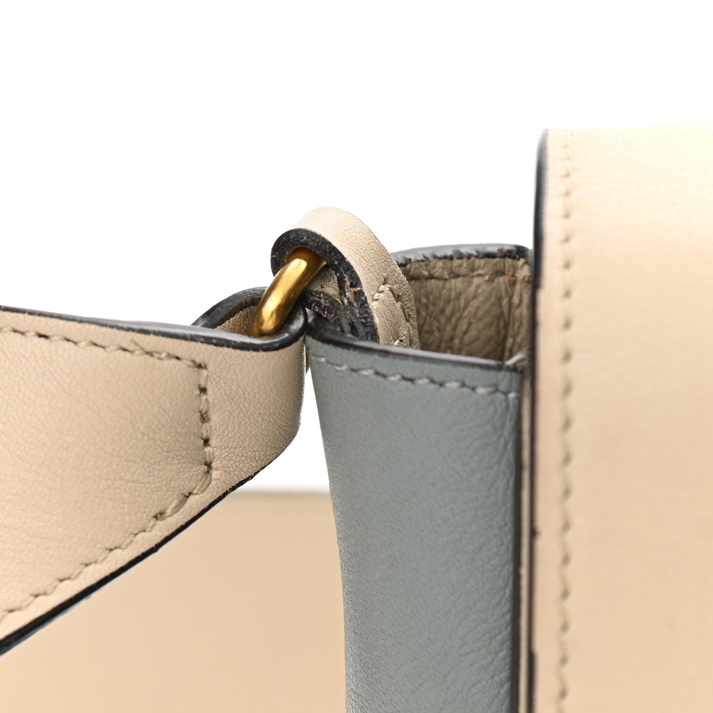 Shiny Smooth Calfskin Medium Frame Shoulder Bag Grege Storm