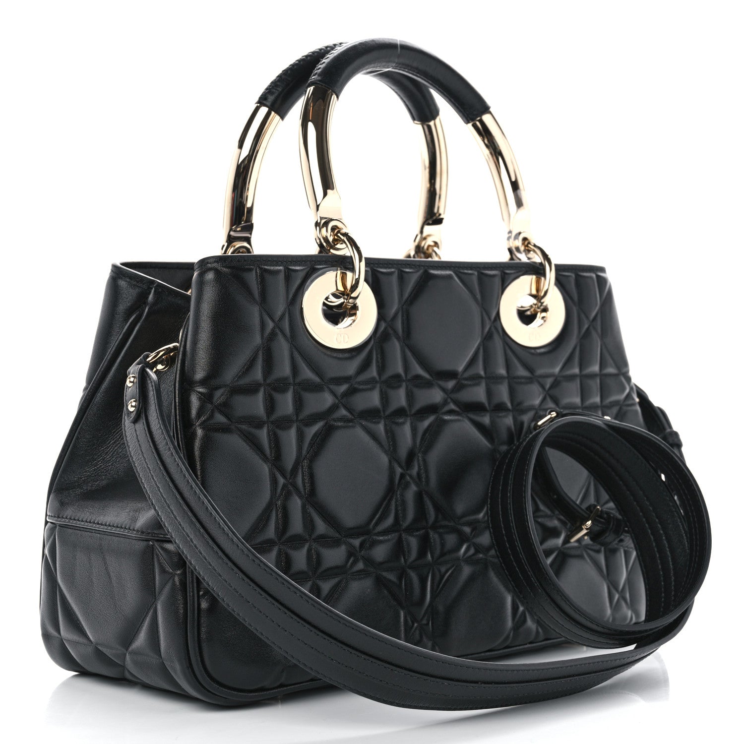 Christian Dior Calfskin Cannage Medium The Lady 95.22 Black 3 of 10