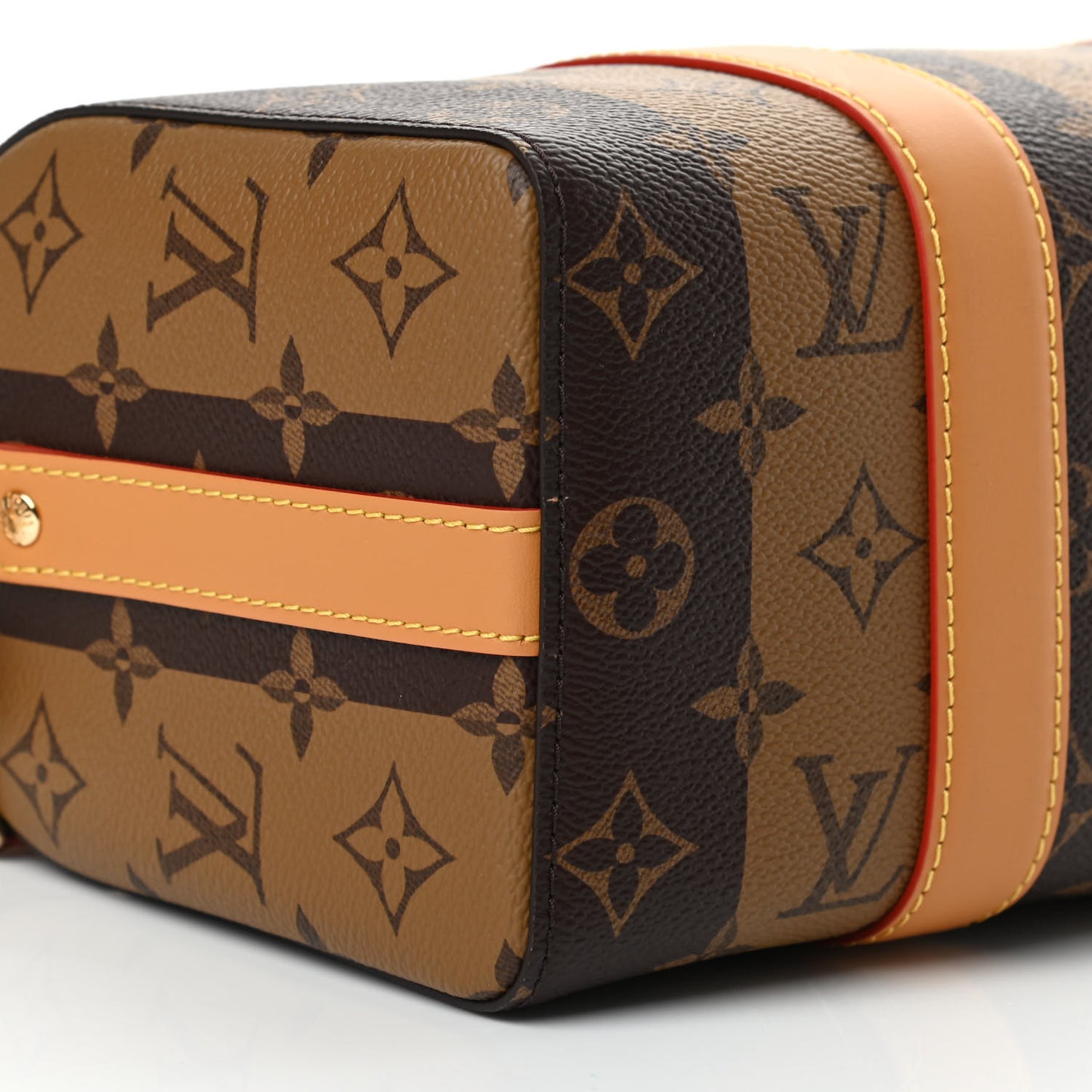 X NIGO Reverse Monogram Stripes City Keepall Bandouliere Brown