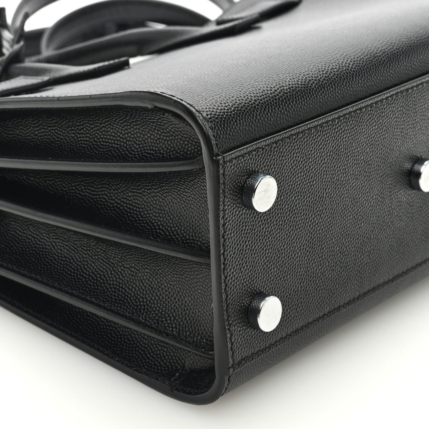 SAINT LAURENT Grained Calfskin Nano Sac De Jour Black