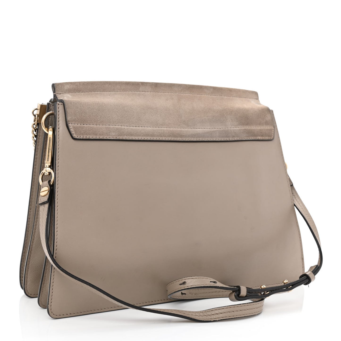 Calfskin Suede Medium Faye Shoulder Bag Motty Grey