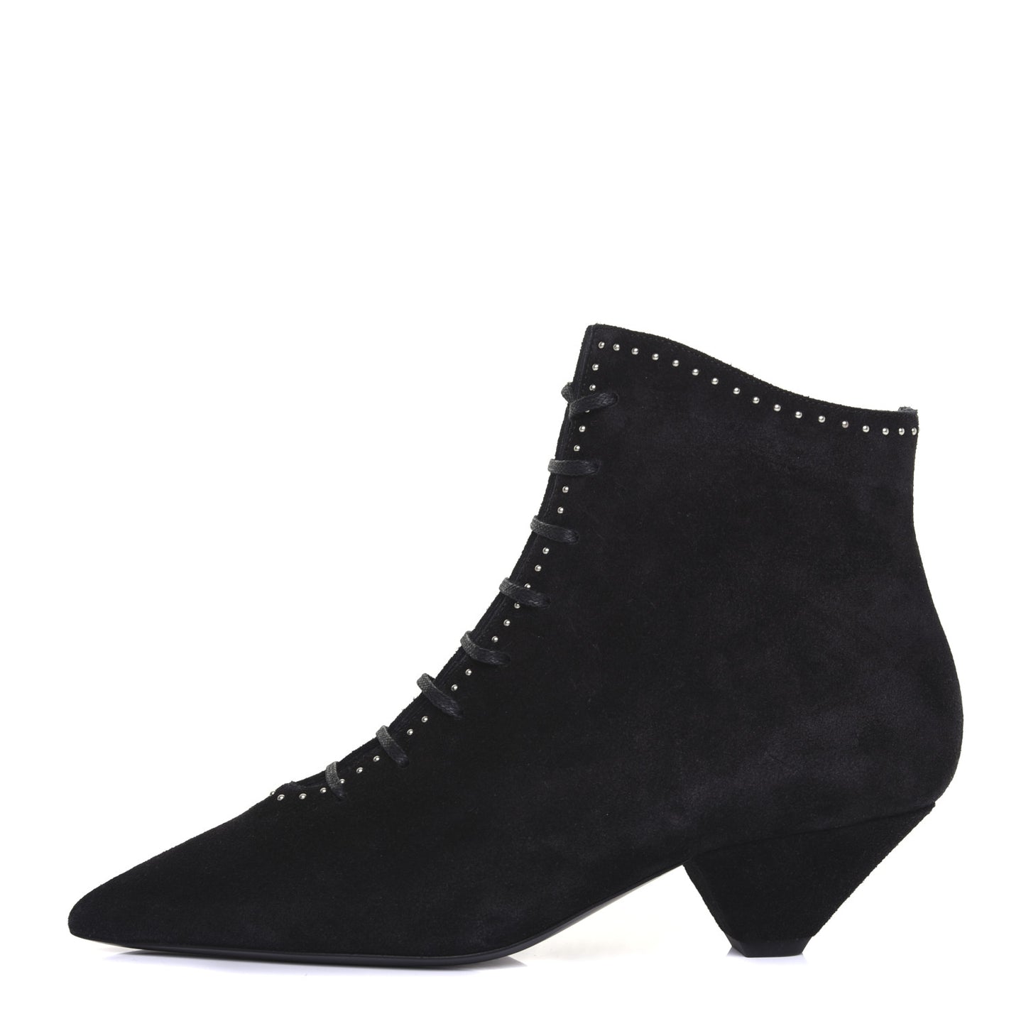 Suede Blaze Studded Laced Ankle Boots 37 Black