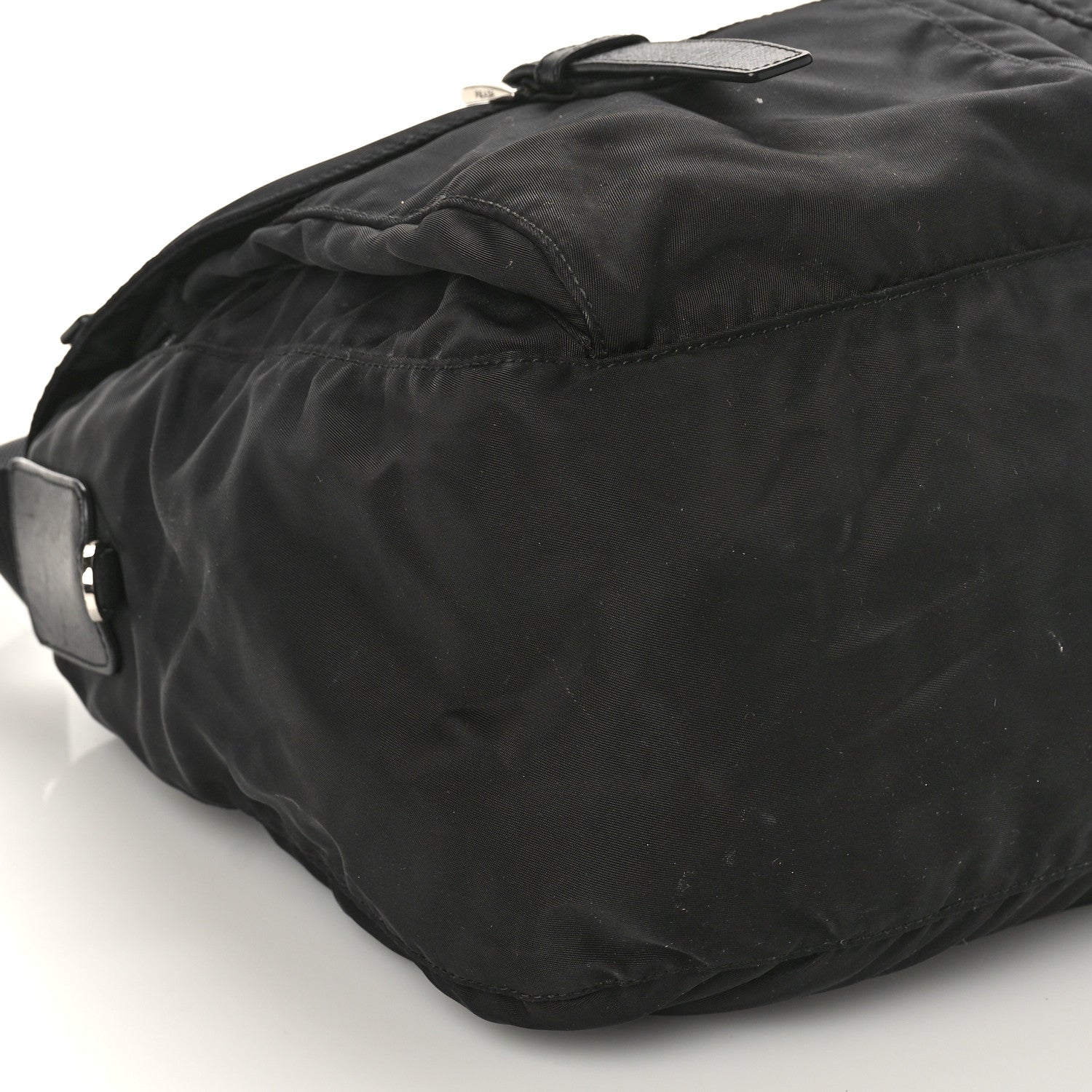 Prada Tessuto Nylon Saffiano Vela Messenger Bag Black 7 of 10