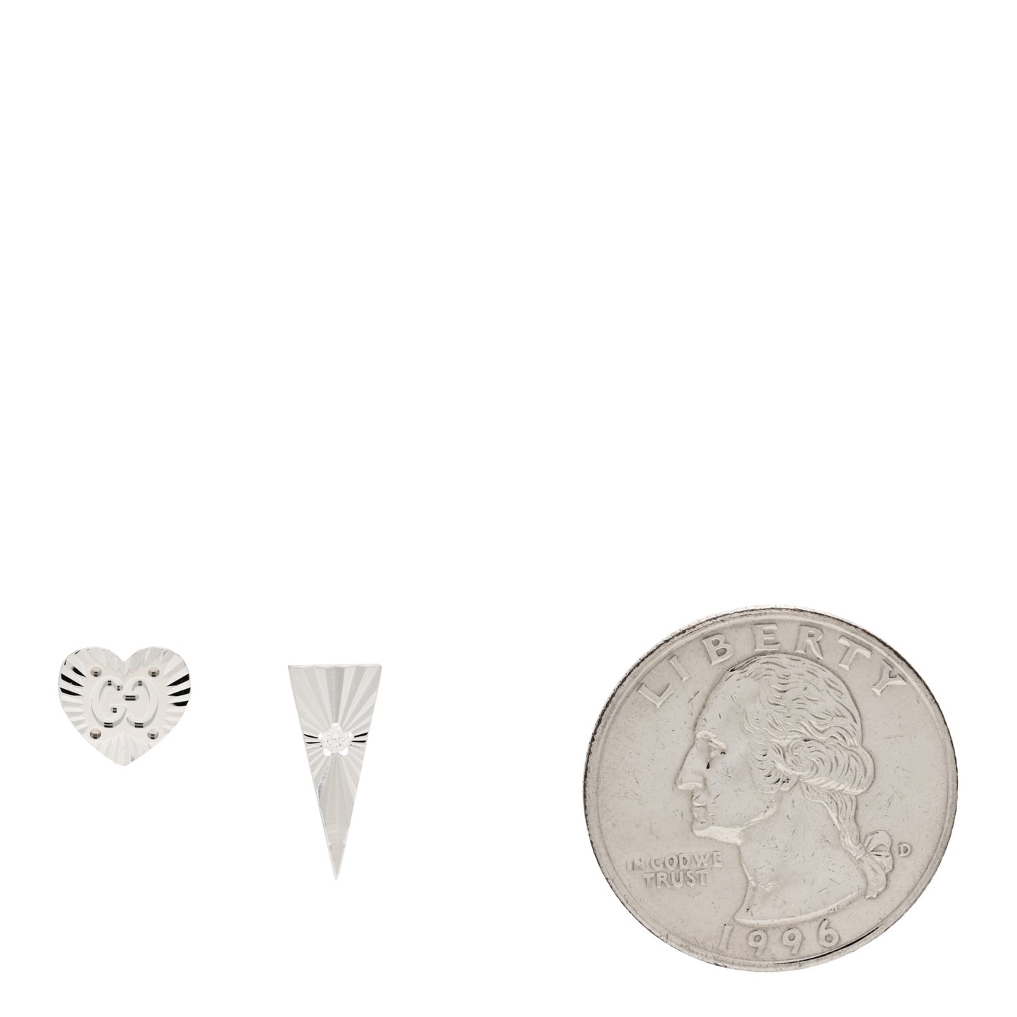 18K White Gold Diamond Icon Asymmetric Stud Earrings