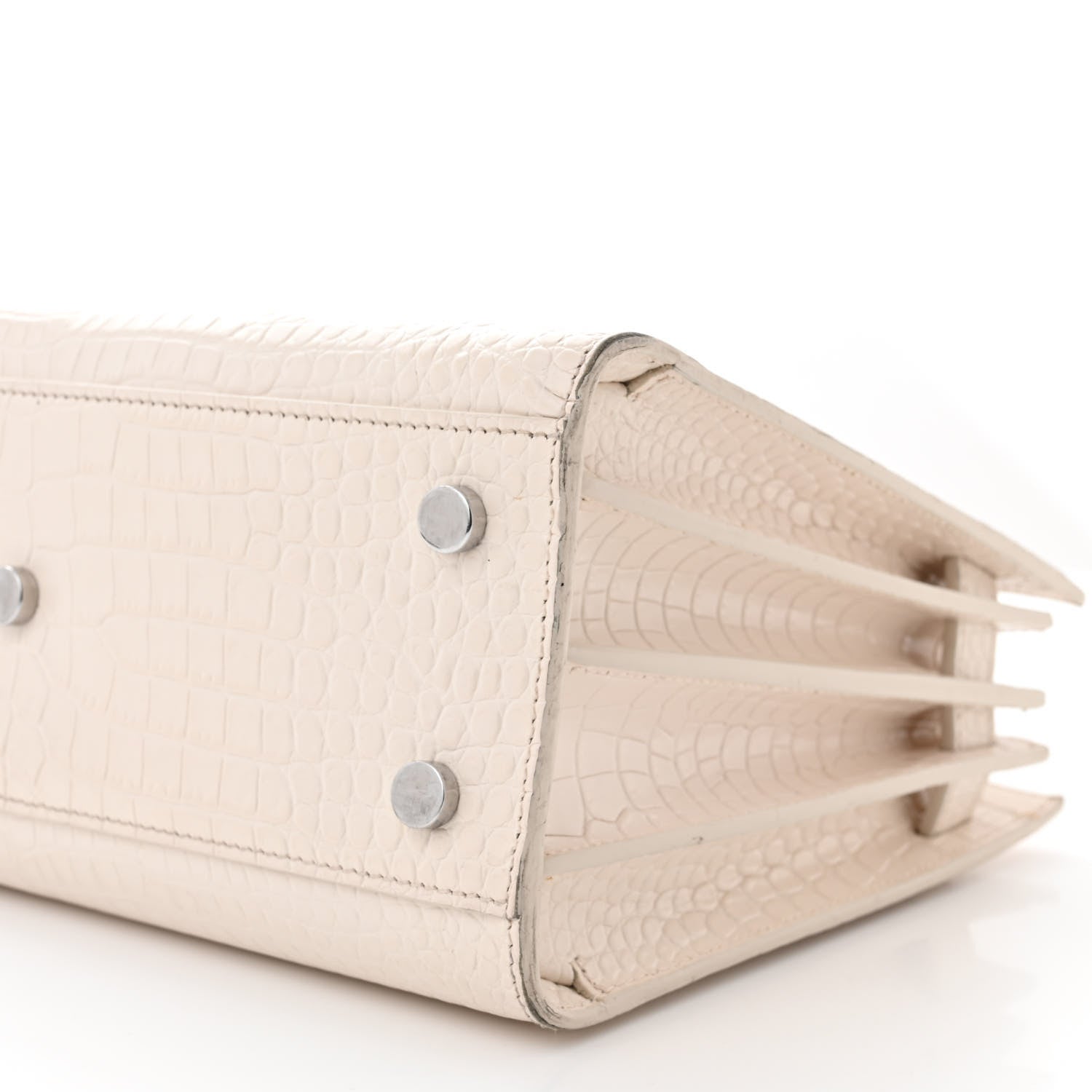 Saint Laurent Calfskin Crocodile Embossed Baby Sac De Jour Crema Soft 10 of 20