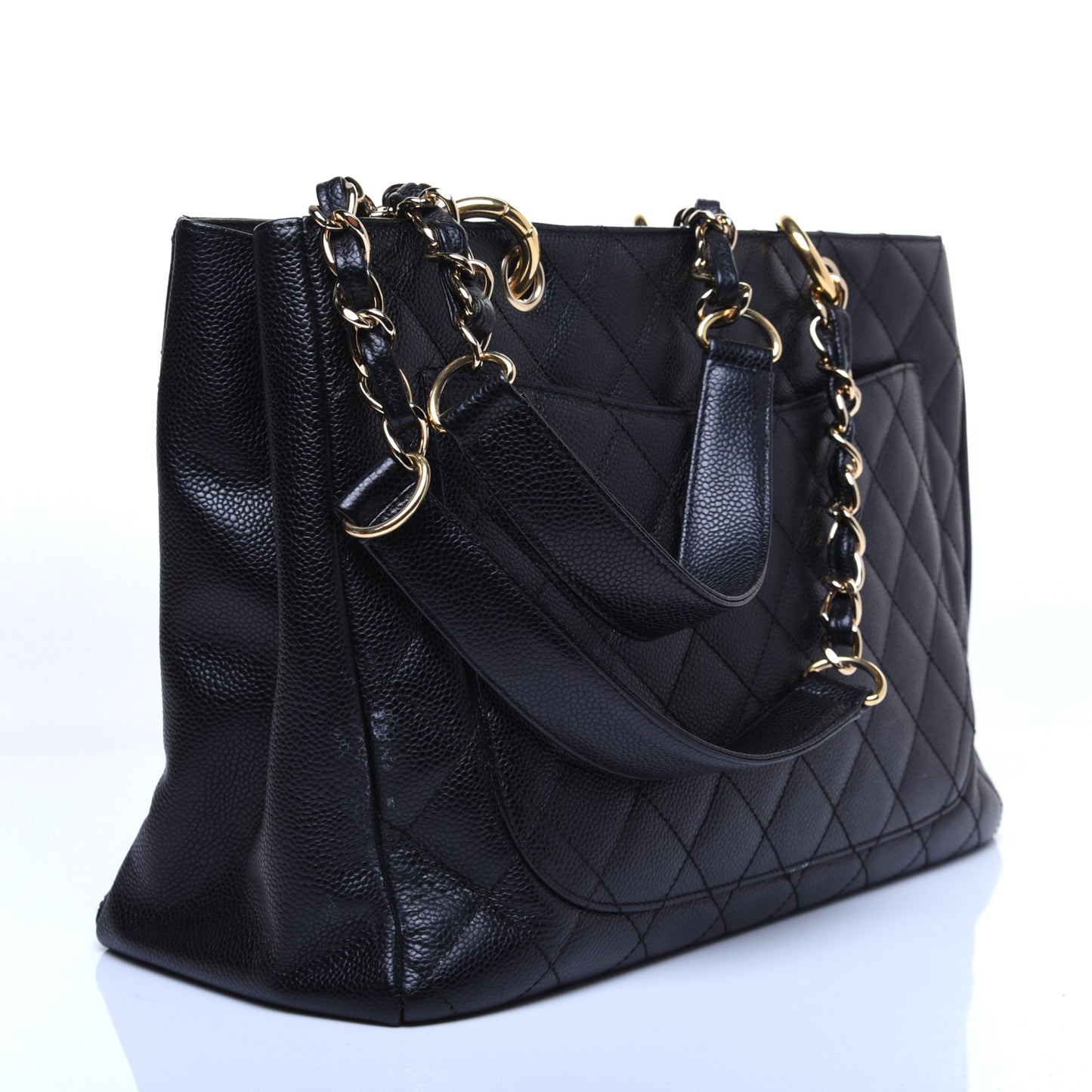 Caviar Quilted Grand Shopping Tote GST Black