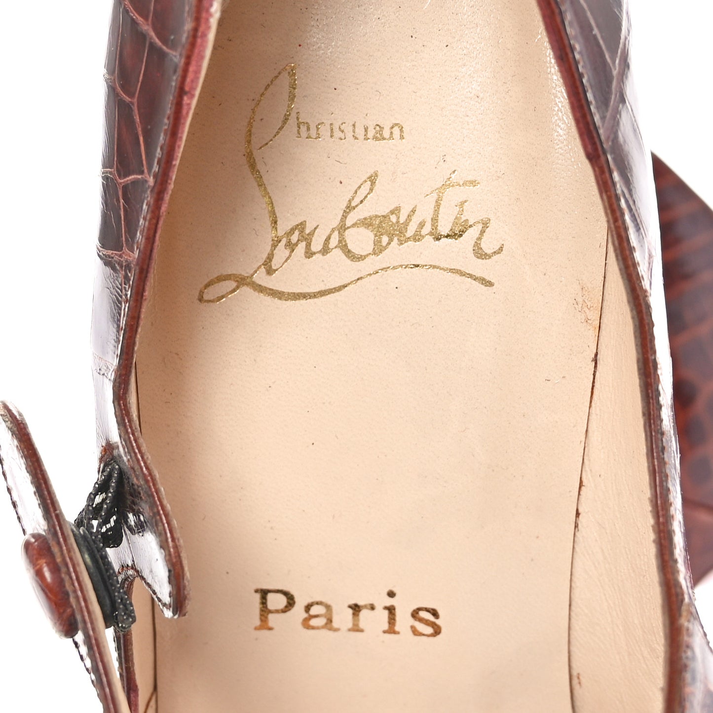 Crocodile Embossed Alta Iowa 120 Pumps 39 Brown
