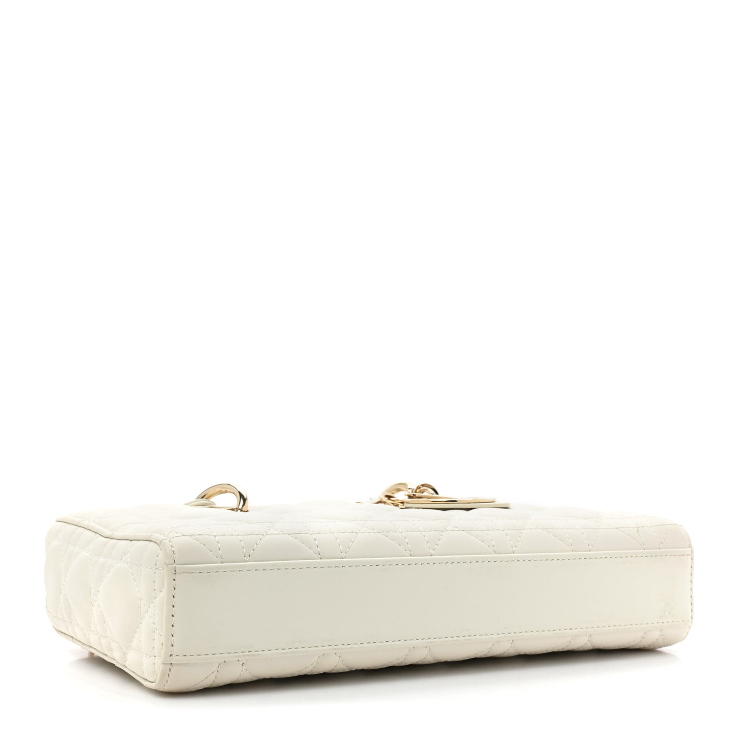 Lambskin Cannage Medium Lady D-Joy White