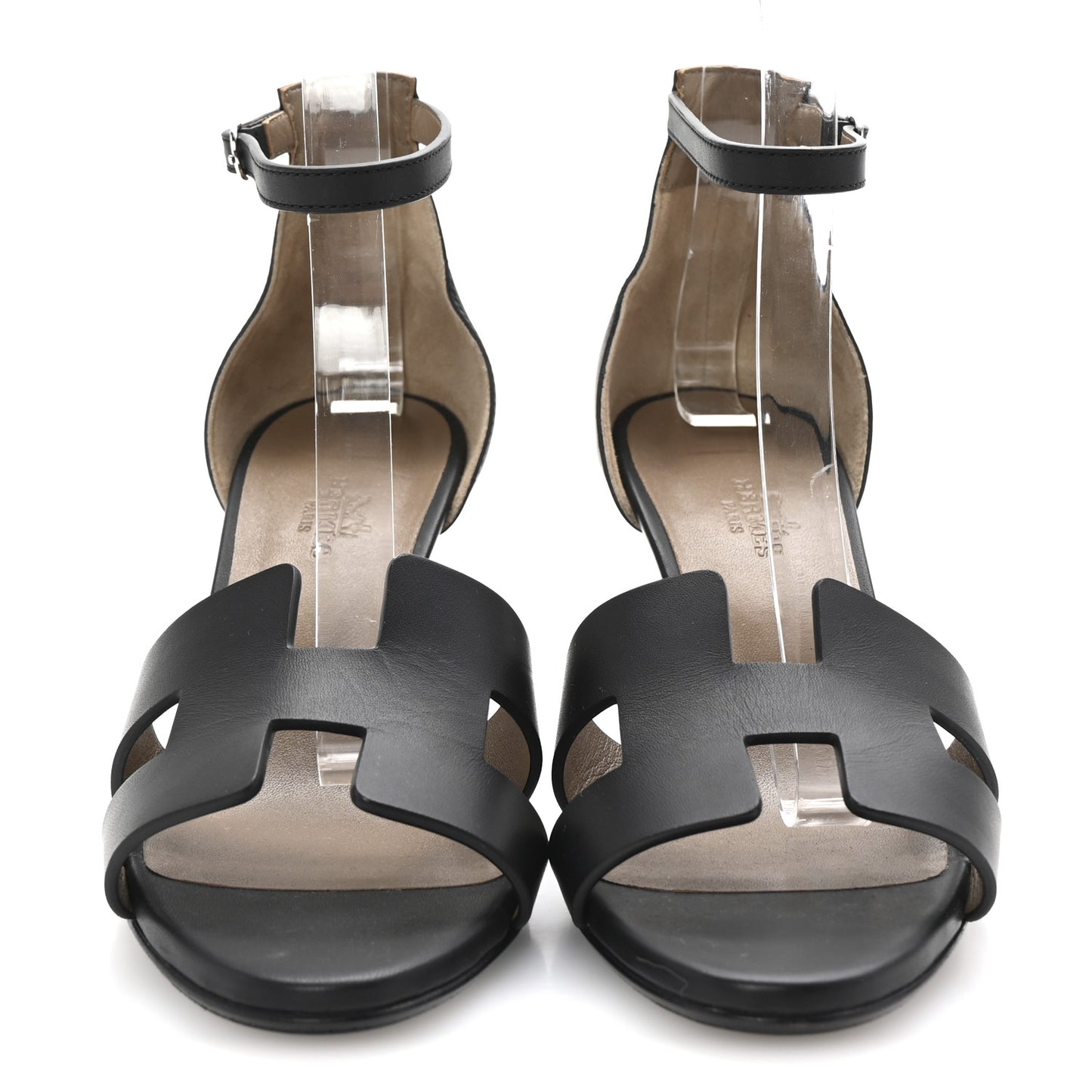 Calfskin Legend Wedge Sandals 38.5 Black