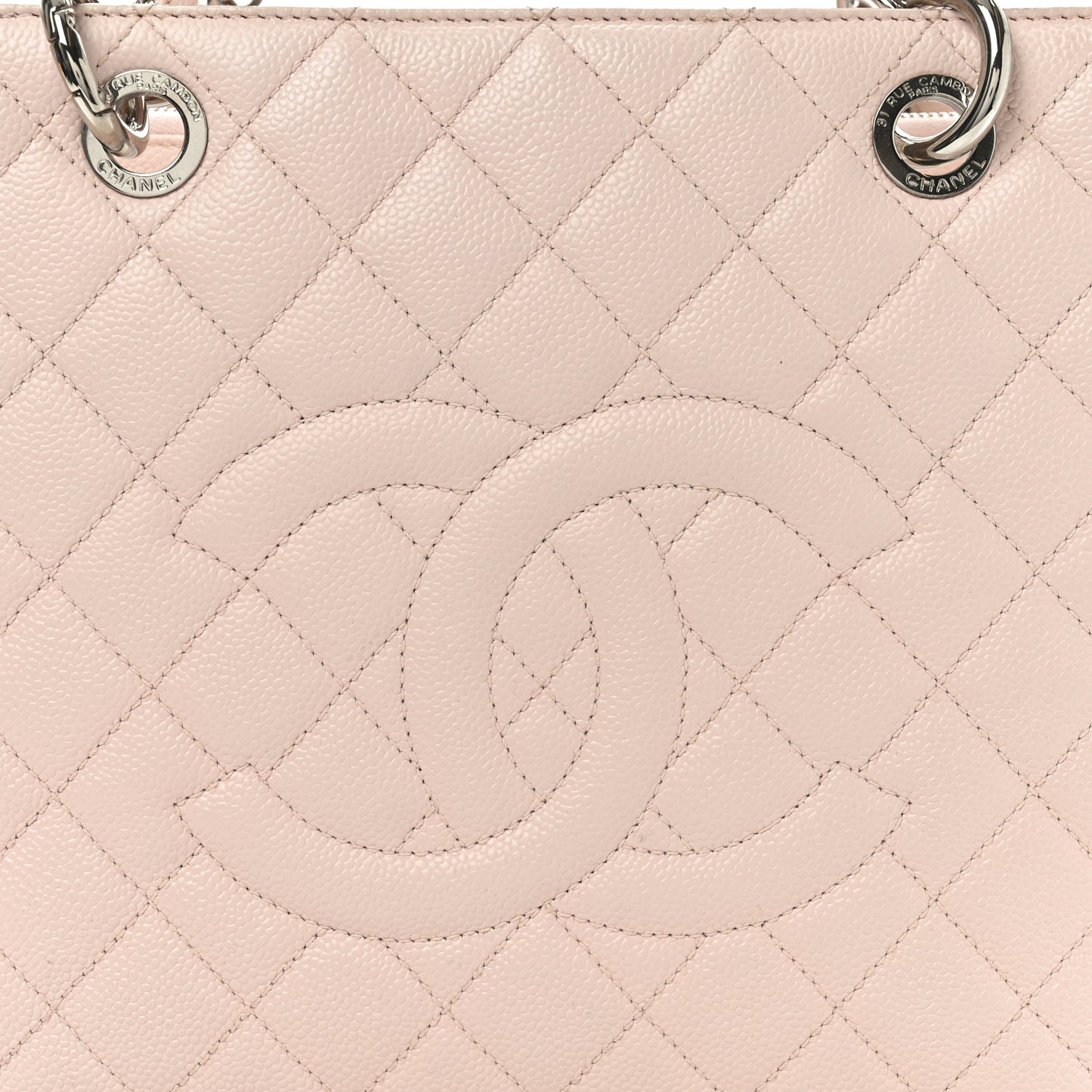 Caviar Quilted Grand Shopping Tote GST Rose Clair