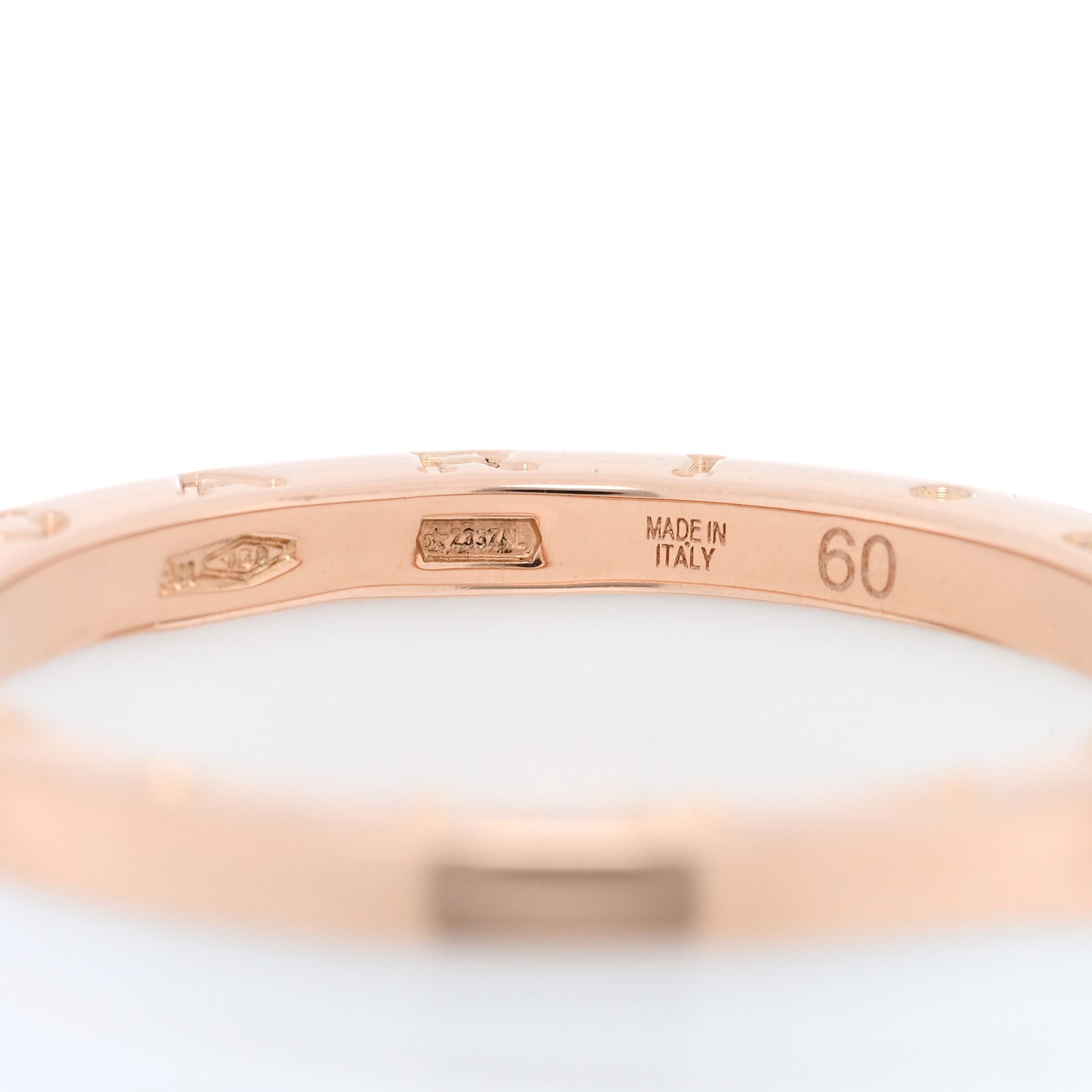 18K Rose Gold White Ceramic B.Zero1 Four-Band Ring 60 9