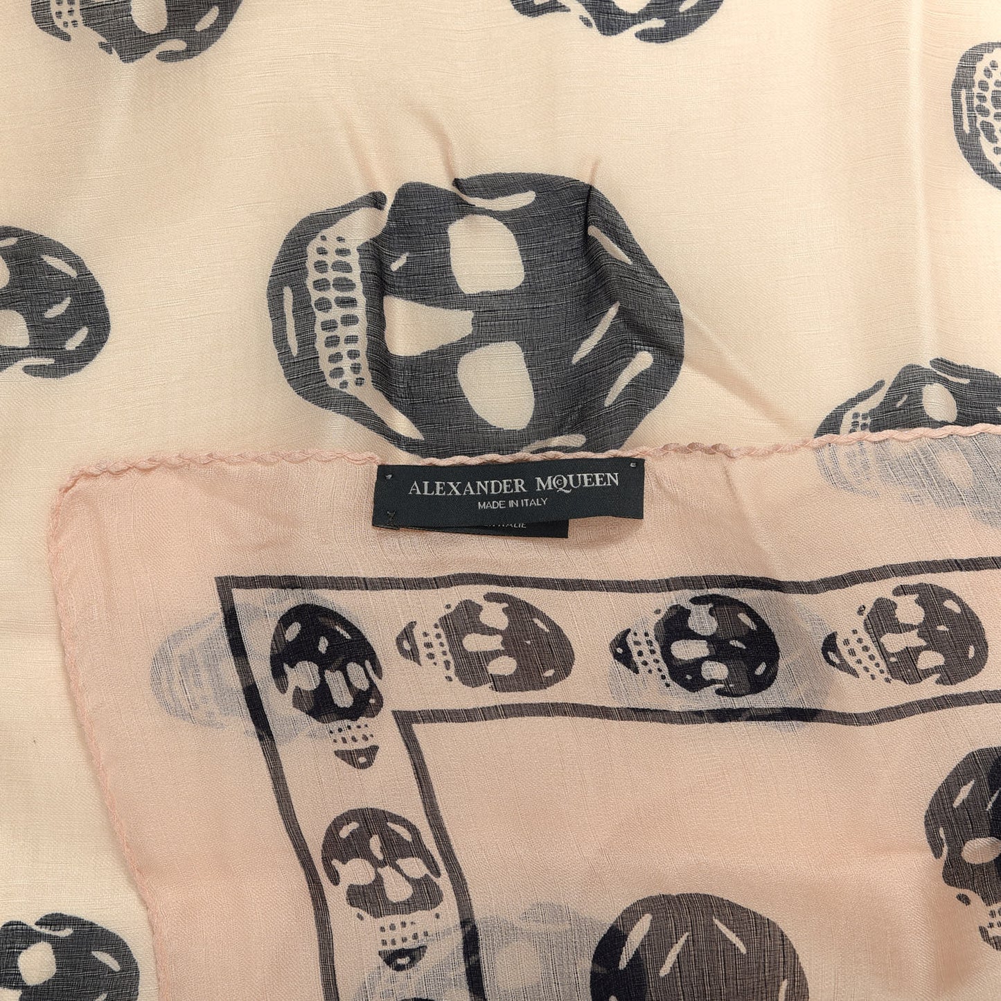 Silk Chiffon Skull Scarf Pink
