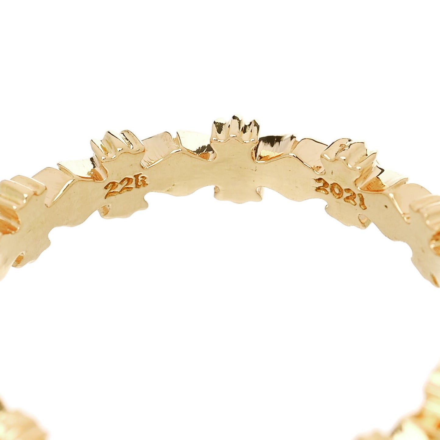 18K Yellow Gold Tiny E CH Plus Band Ring 58 8.25