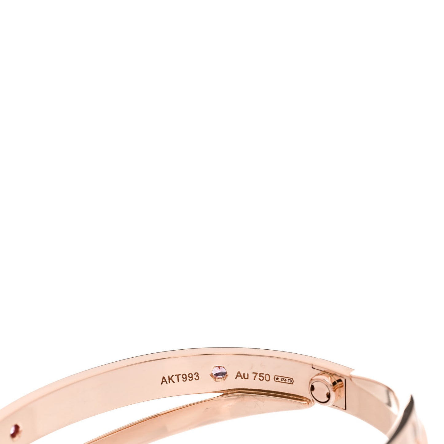 18K Pink Gold Diamond Pink Sapphire Double LOVE Bracelet 18