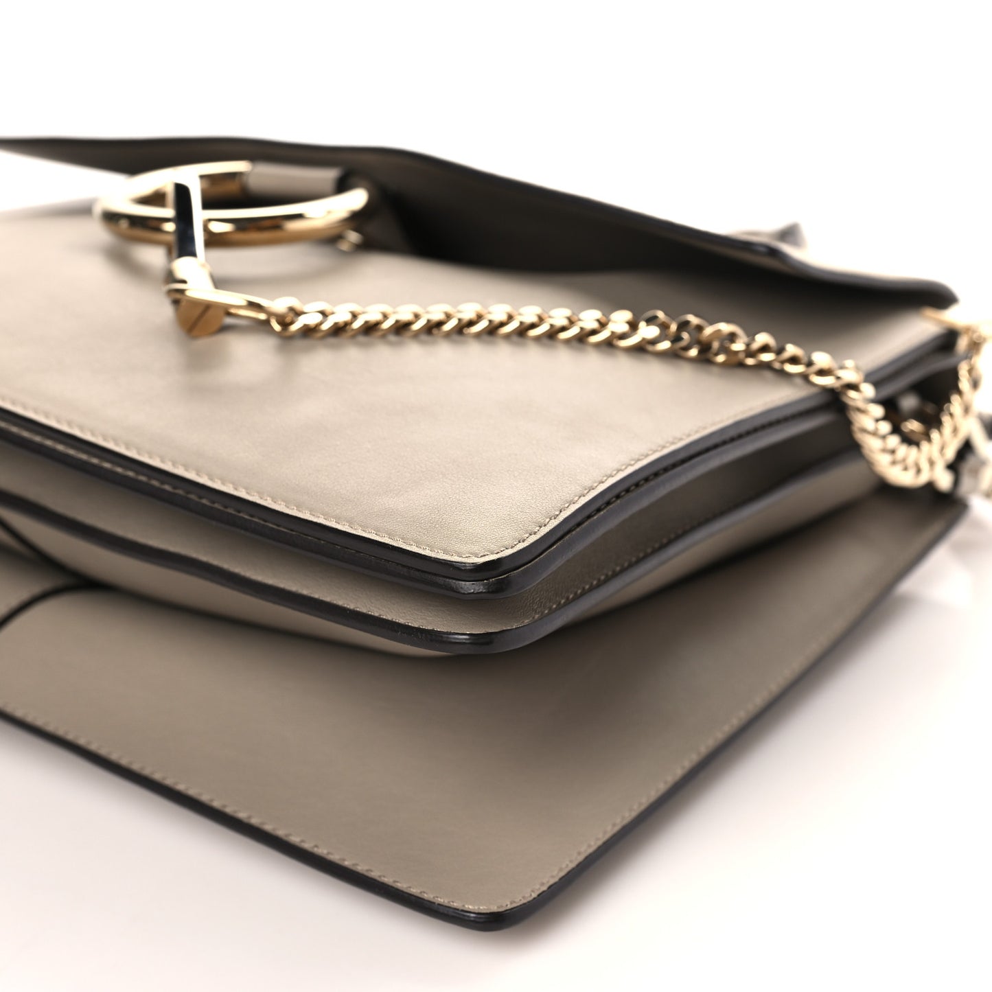 Calfskin Suede Medium Faye Shoulder Bag Motty Grey