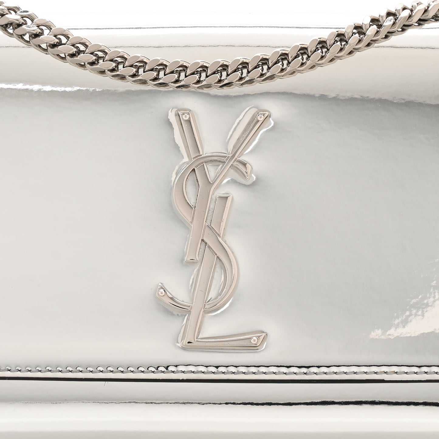 Vinyl Mirror Small Classic Monogram Kate Satchel Argento