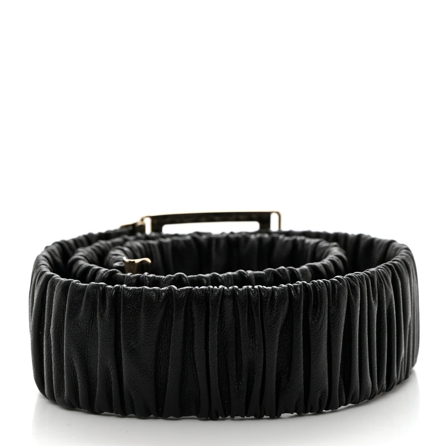 Lambskin Ruched CC Belt 85 34 Black