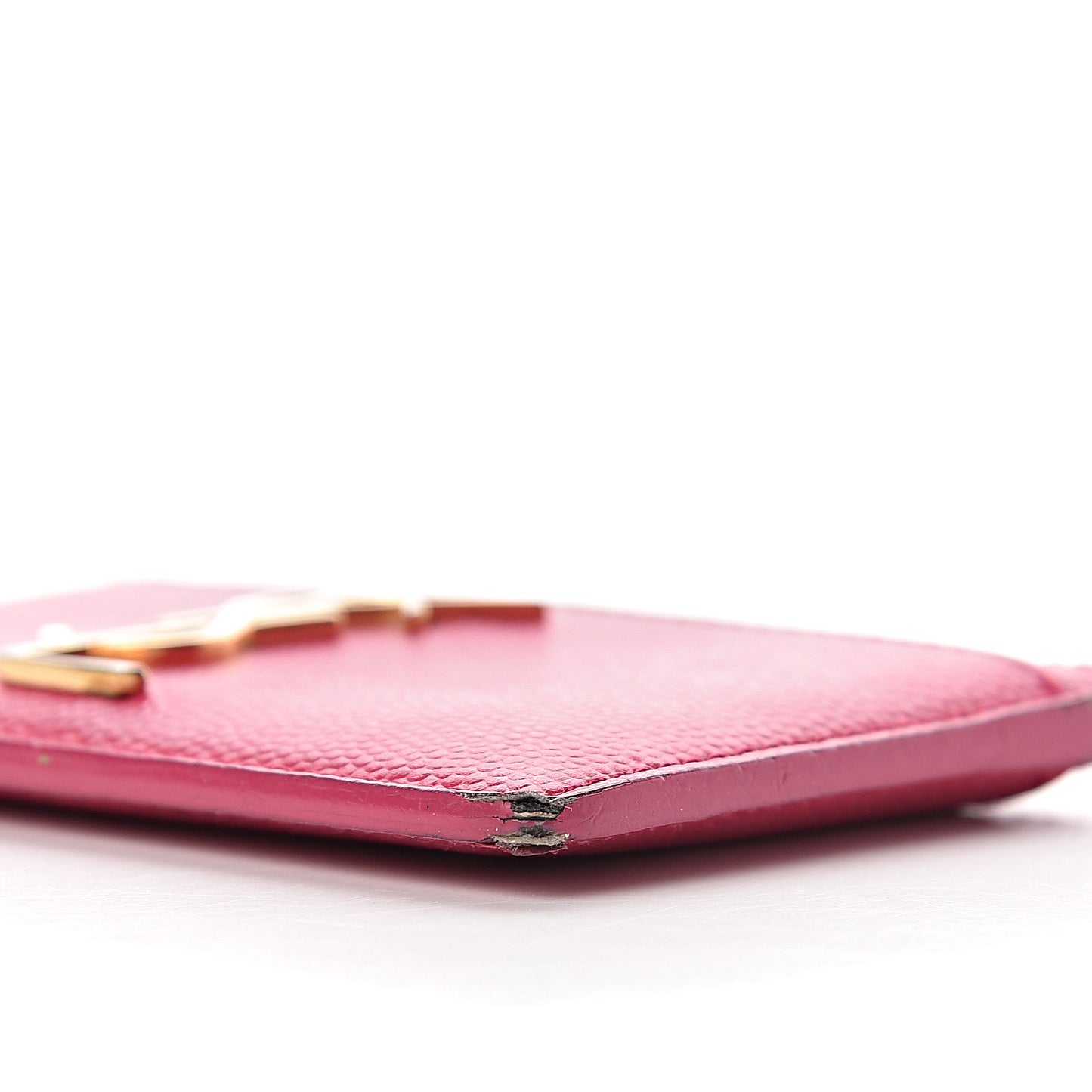 Grain De Poudre Monogram Credit Card Case Fuschia