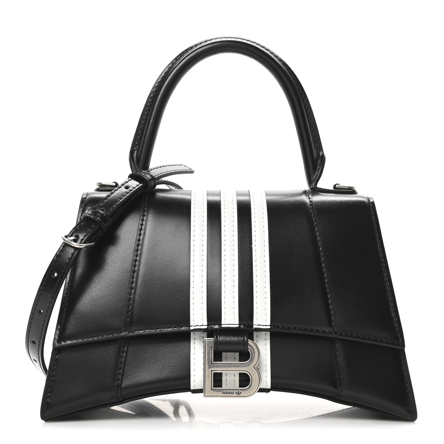 ど*る様 最終値下げ！　定価55万ハンガー付き　Balenciaga adida Balenciaga X ADIDAS Shiny Box Calfskin Small Hourglass Top Handle