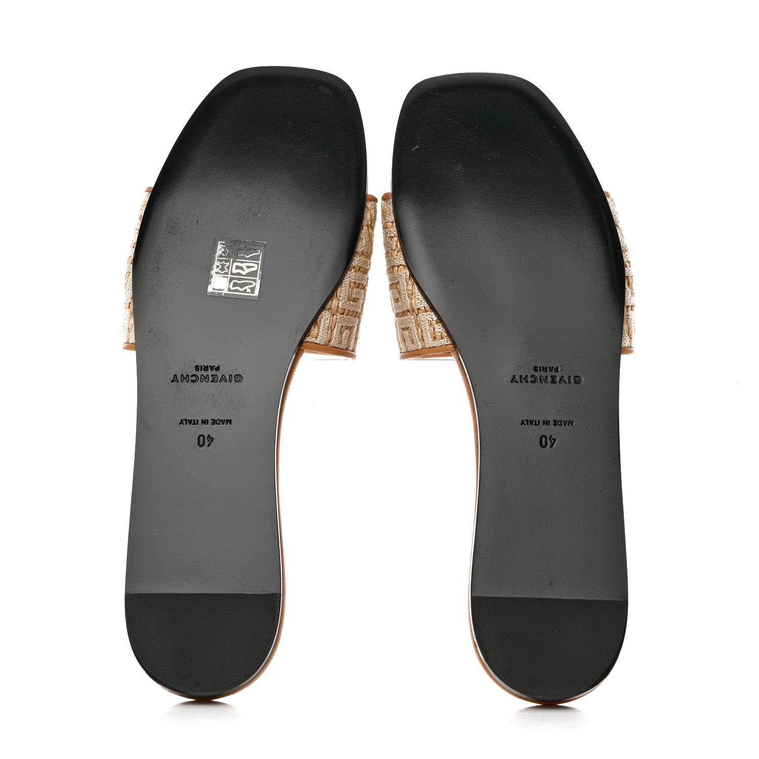 Givenchy Canvas Raffia 4G Logo Mule Slide Sandals 40 Beige 5 of 10