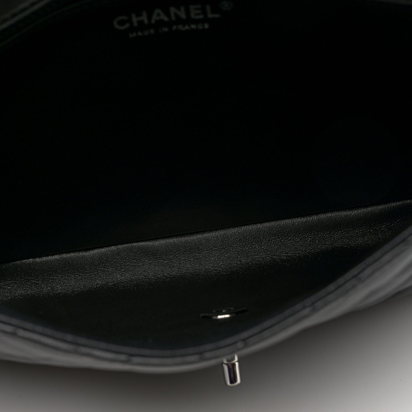 Lambskin Quilted Flap Clutch Black