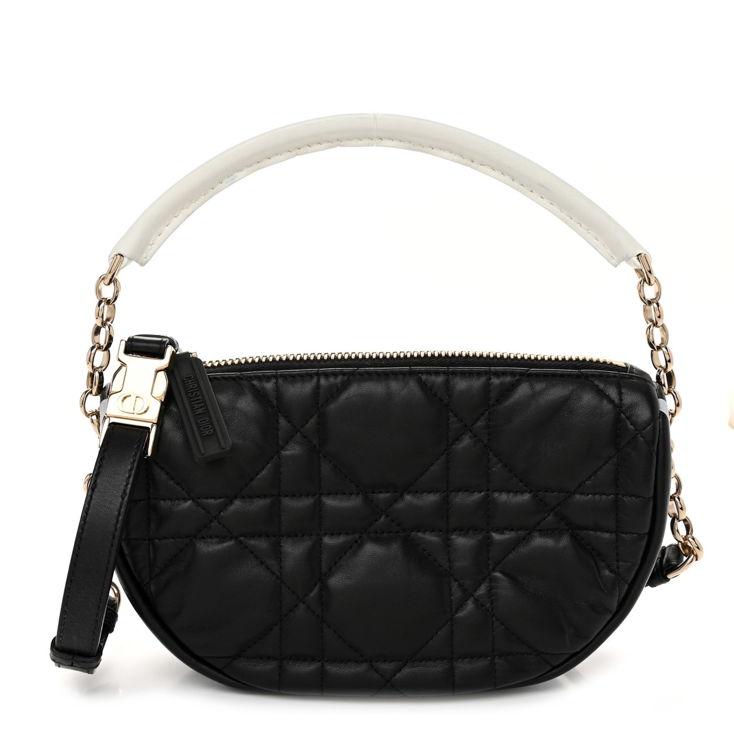 Lambskin Cannage Small Dior Vibe Hobo Bag Black