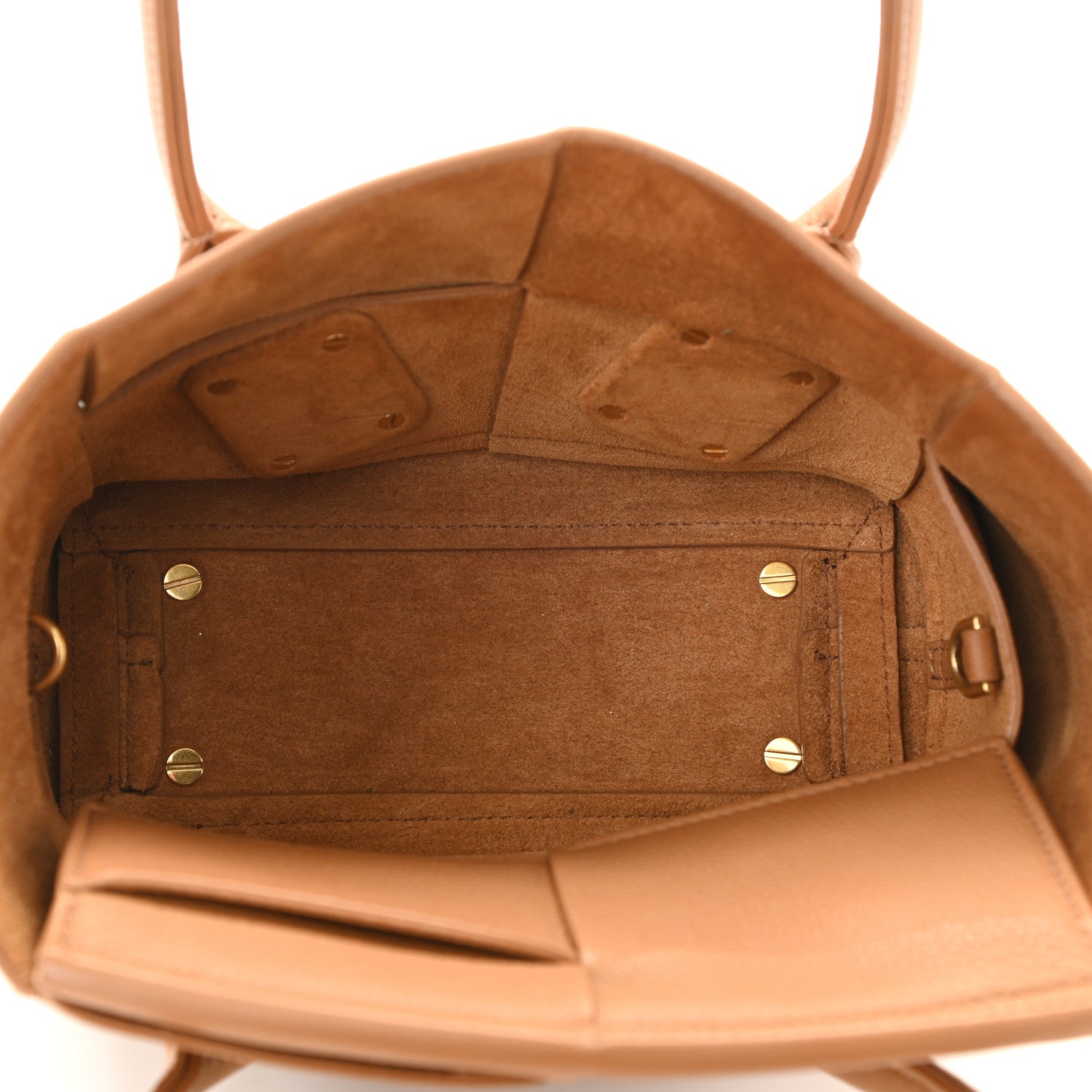 Bottega Veneta Grained Calfskin Maxi Intrecciato Mini Arco Caramel 5 of 10