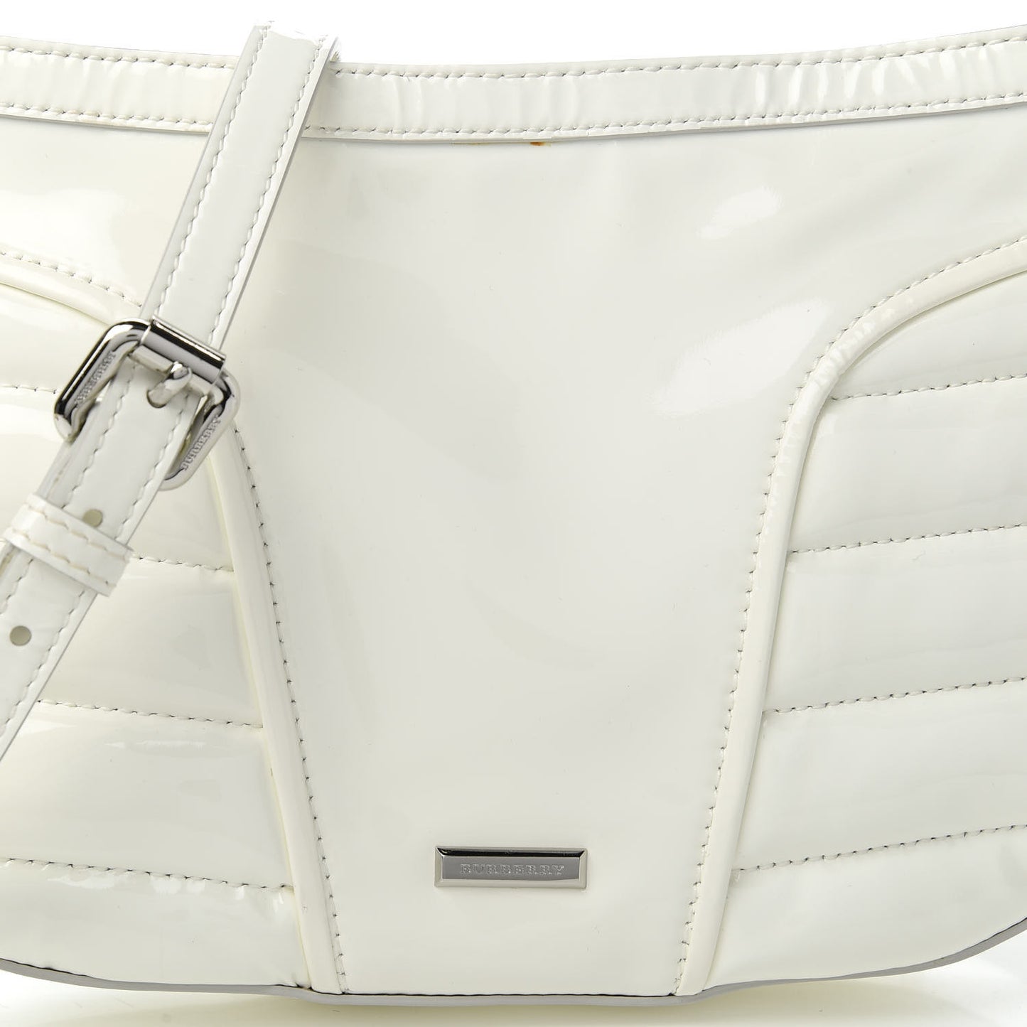 Patent Calfskin Crossbody Bag White