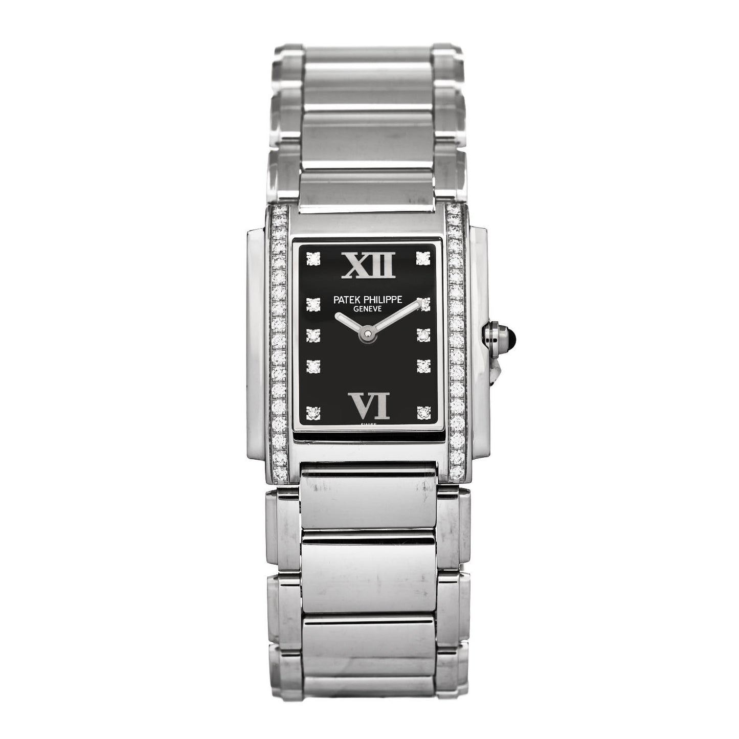 Stainless Steel Diamond 25mm Twenty-4 Quartz Watch Black 4910/10A-001