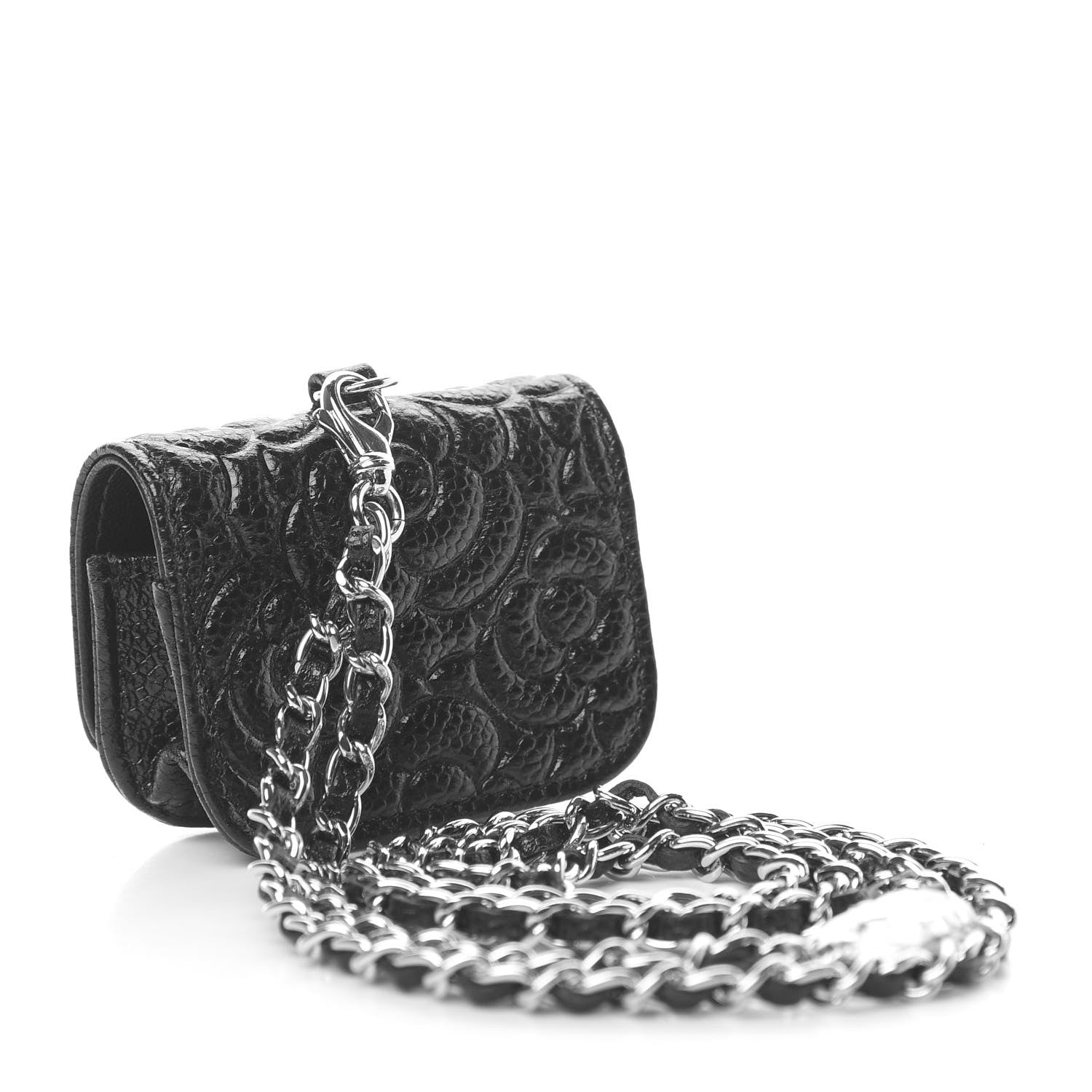 Chanel Caviar Camellia Embossed Airpods Pro Case Black 3 of 9