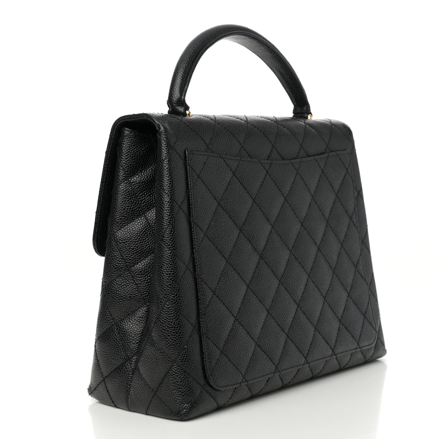 Caviar Quilted Jumbo Kelly Flap Black