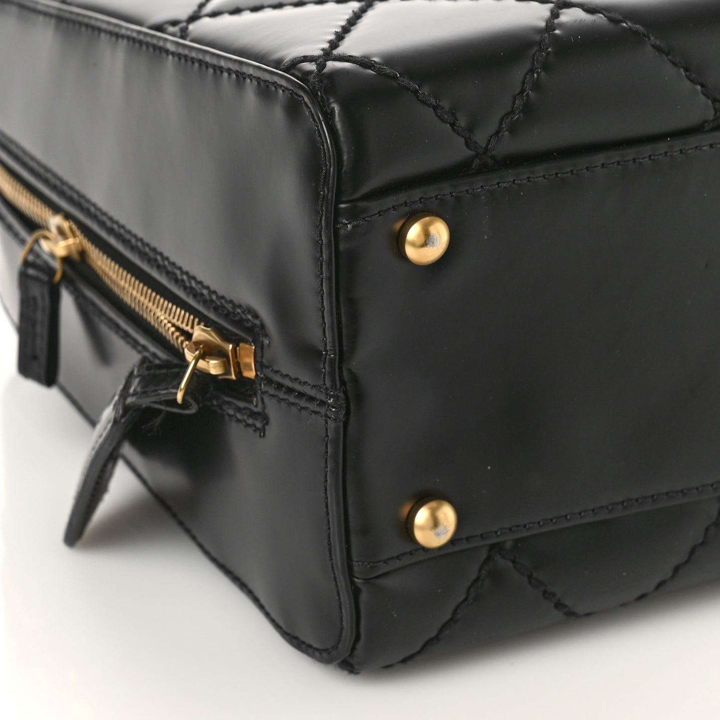 Calfskin Stitch Surpique Bowler Black