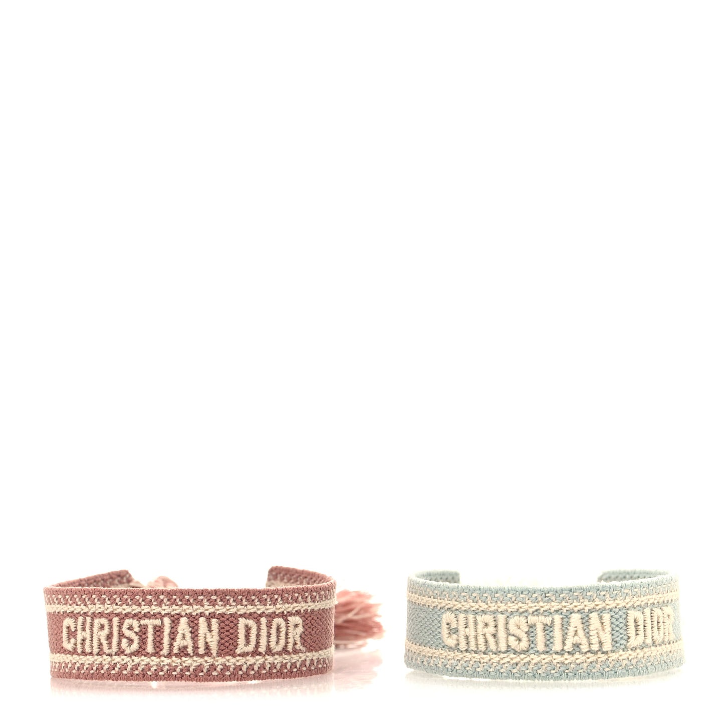 Woven Cotton J'Adior Friendship Bracelet Set Pink Blue