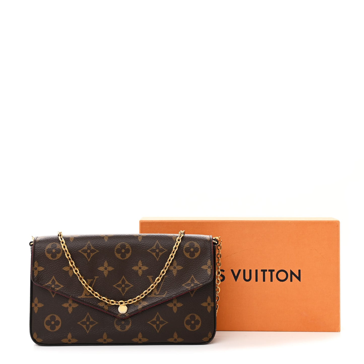 Monogram Pochette Felicie Chain Wallet Fuchsia